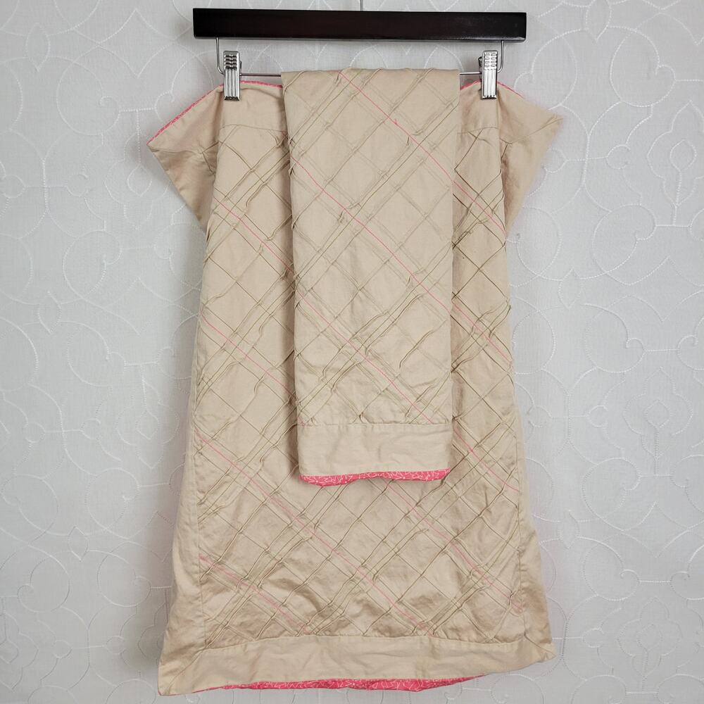 Bed Bath and Beyond Home Pillow One Size Pink Shams Diagonal Cotton Standard NEW